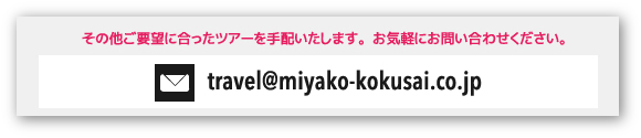 その他ご要望に合ったツアーを手配いたします。お気軽にお問い合わせください。